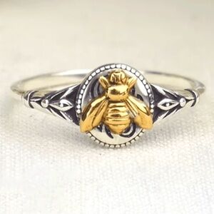 Gold and Silver Bee Ring